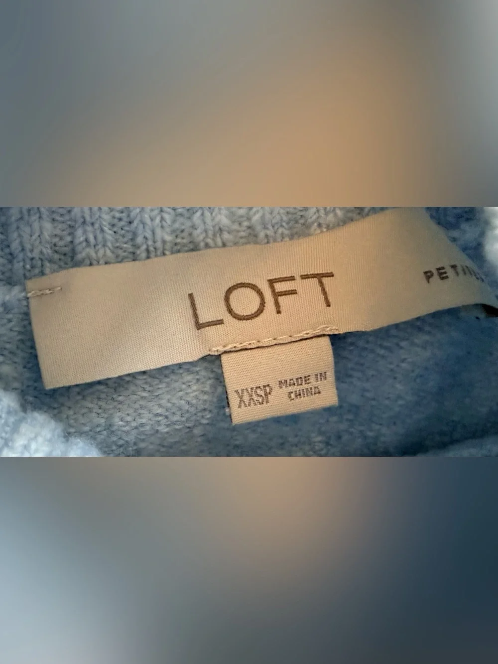 LOFT Light Blue Ribbed Turtleneck Sweater